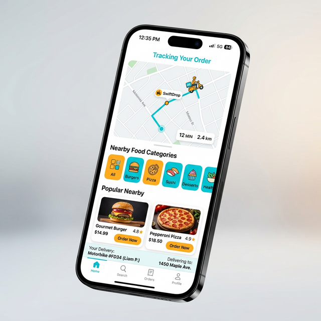 App Alas3 mostrando pedidos de delivery y transporte en Cobán